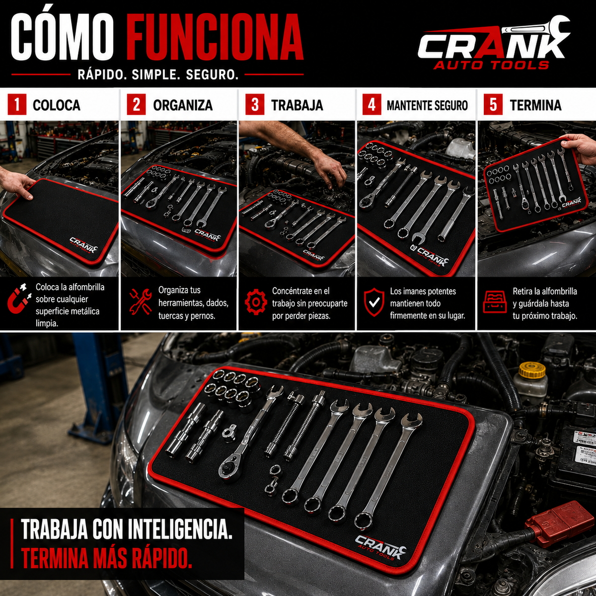 Set Magnético de 3 Piezas para Herramientas y Tornillería