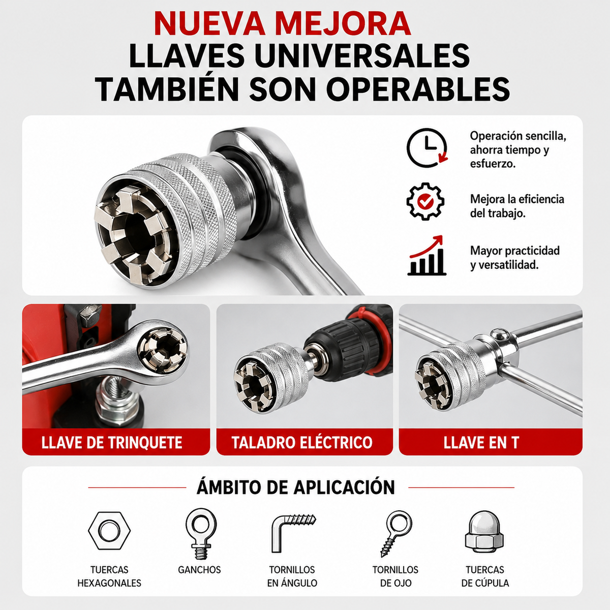 Herramienta Universal de Llave de Vaso Multifuncional