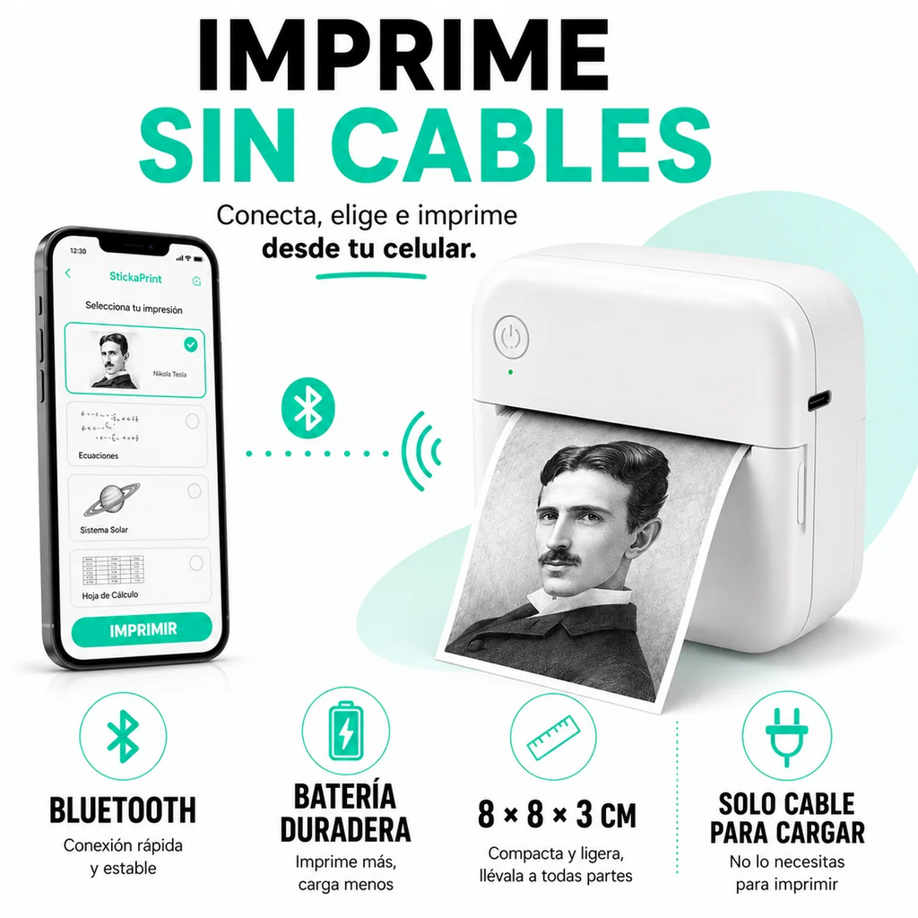 Mini Impresora Térmica Portátil.